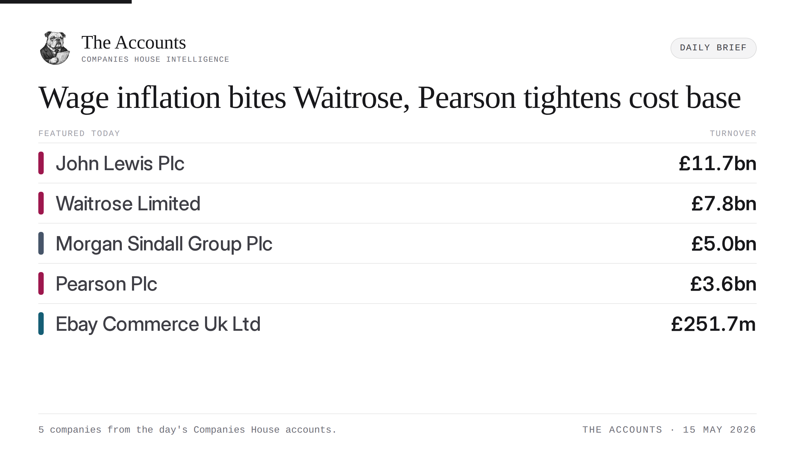 The Accounts daily brief — 15 May 2026