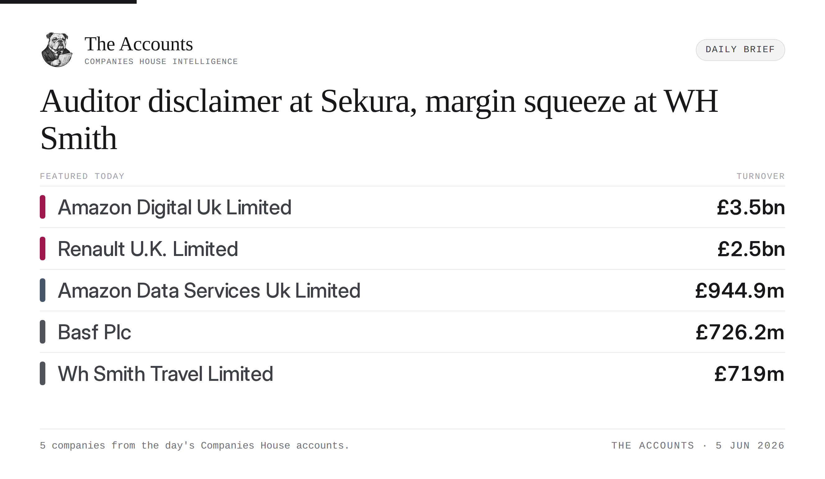 The Accounts daily brief — 5 June 2026