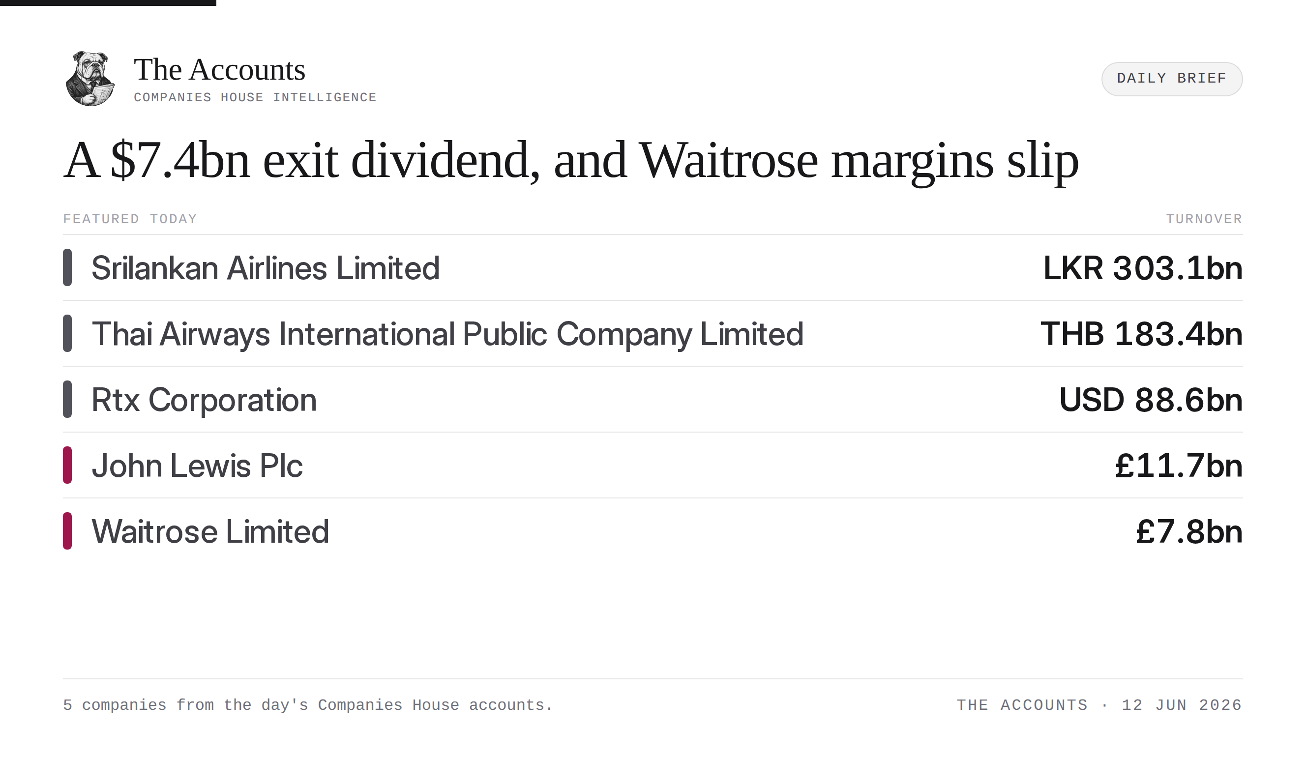 The Accounts daily brief — 12 June 2026