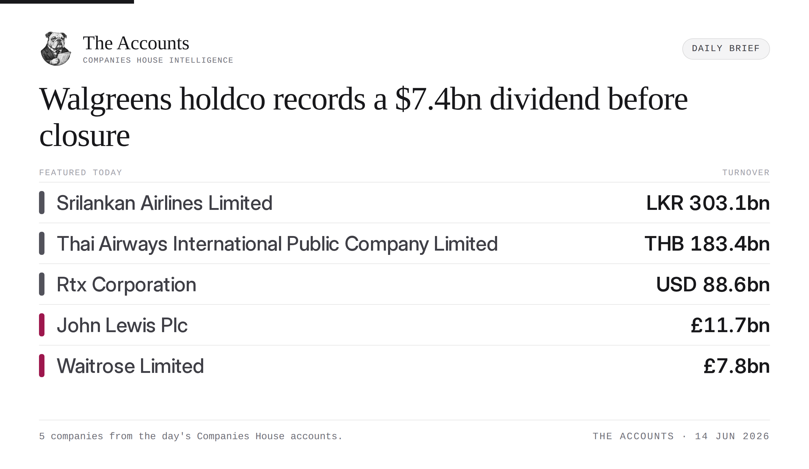The Accounts daily brief — 14 June 2026