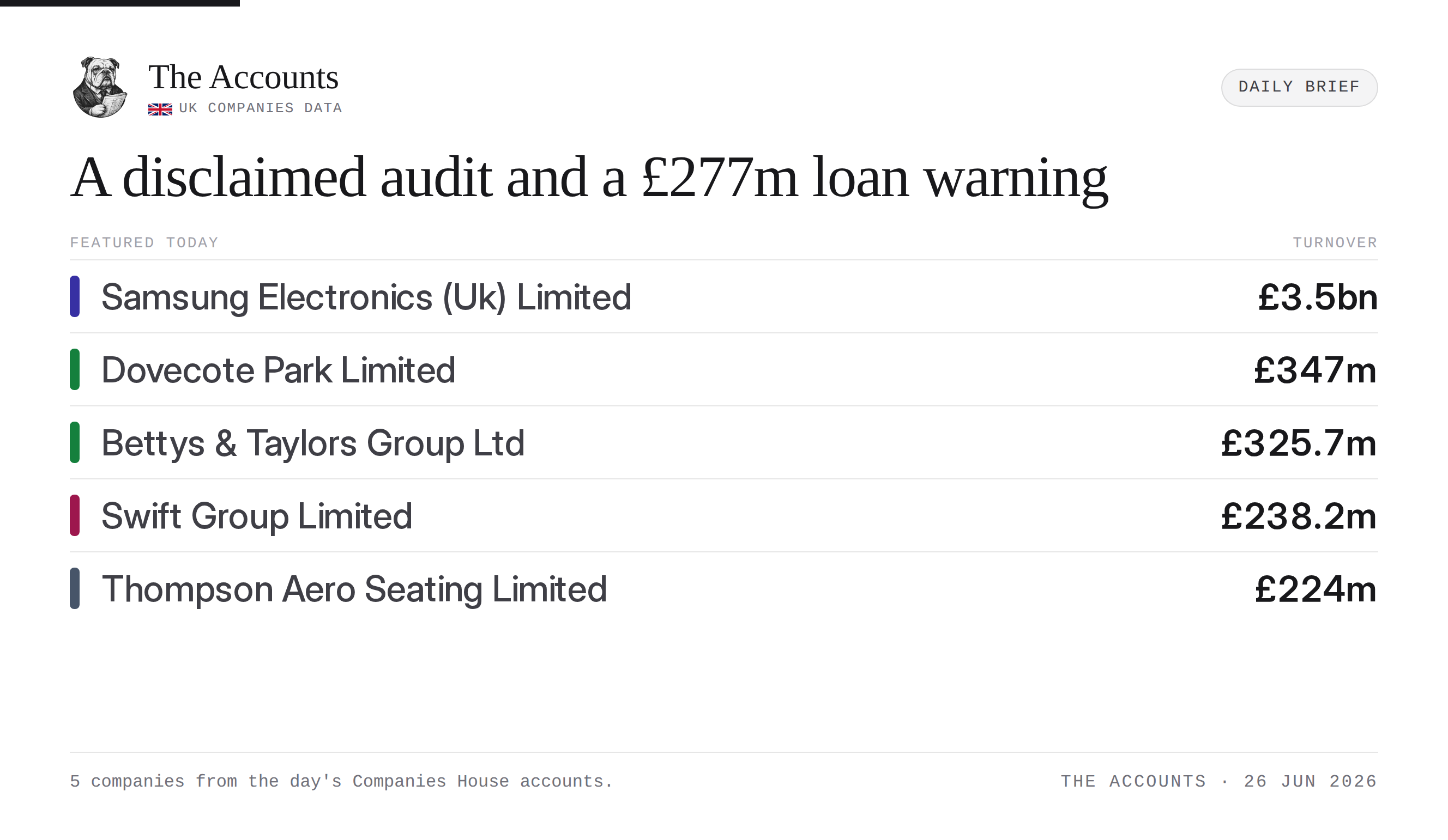 The Accounts daily brief — 26 June 2026